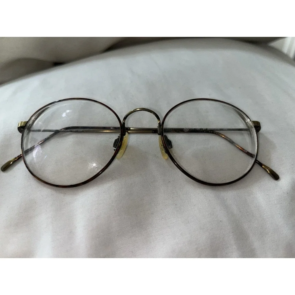 Marchon Brown and Gold Eyeglasses Frames Made in Japan 145mm